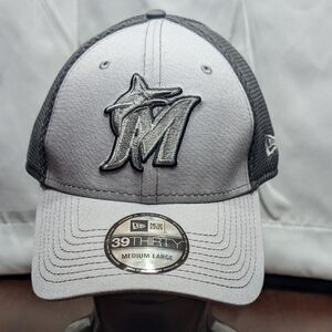 Miami Marlins 39 Thirty New Era MLB Baseball Grayed Out Fitted Hat Medium-Large